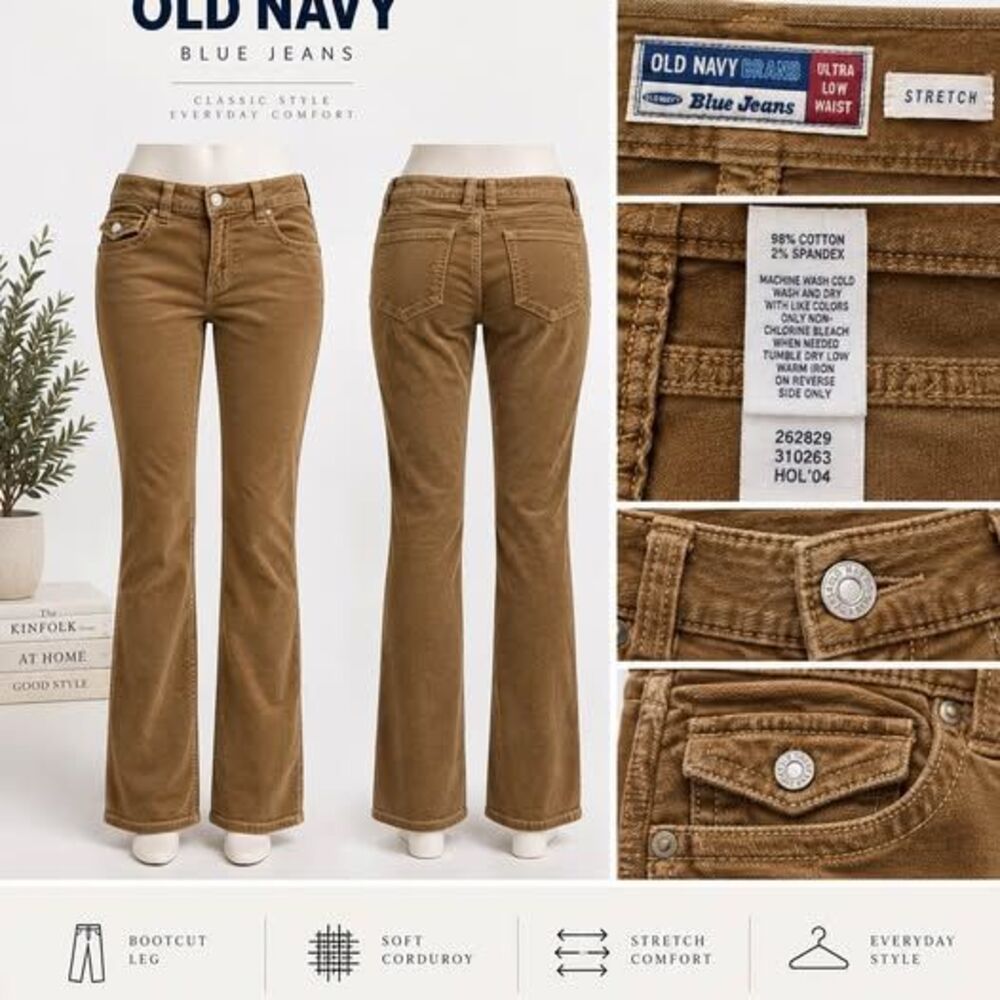 Old Navy Ultra Low Waist Corduroy Bootcut Jeans - Women’s size 6